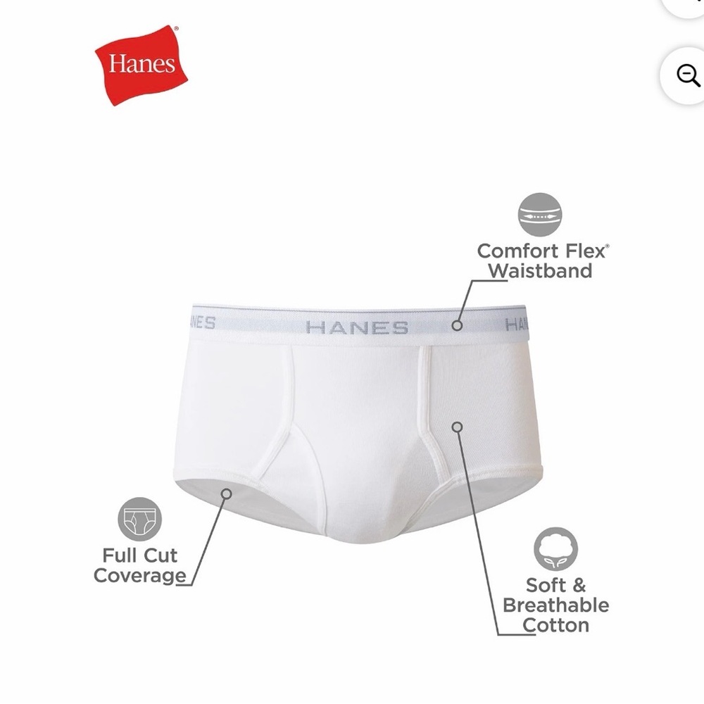 Hanes Men's Value Pack Classic White Briefs with Flex Waistband